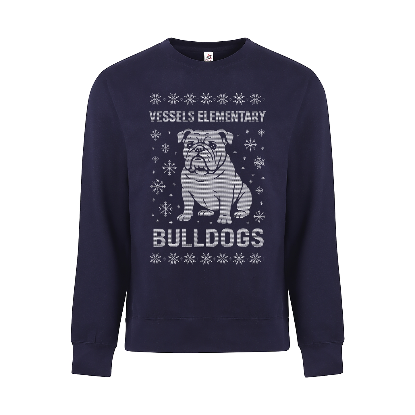 Winter Bulldog Holiday Design Crewneck Sweatshirt