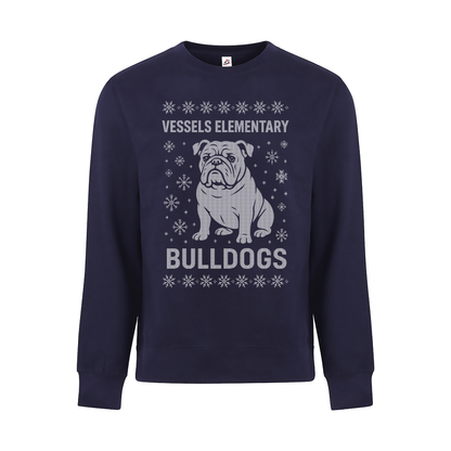 Winter Bulldog Holiday Design Crewneck Sweatshirt