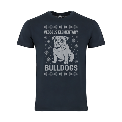 Winter Bulldog Holiday Design T-Shirt