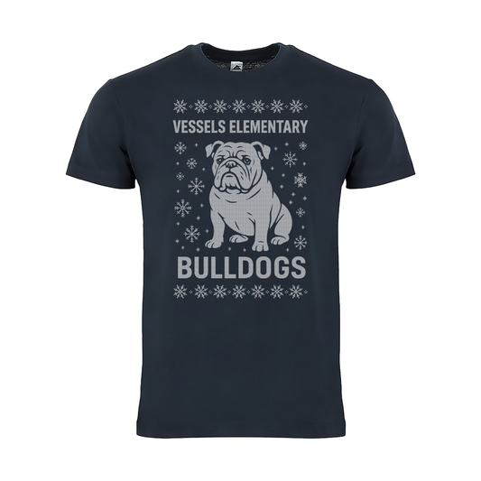 Winter Bulldog Holiday Design T-Shirt