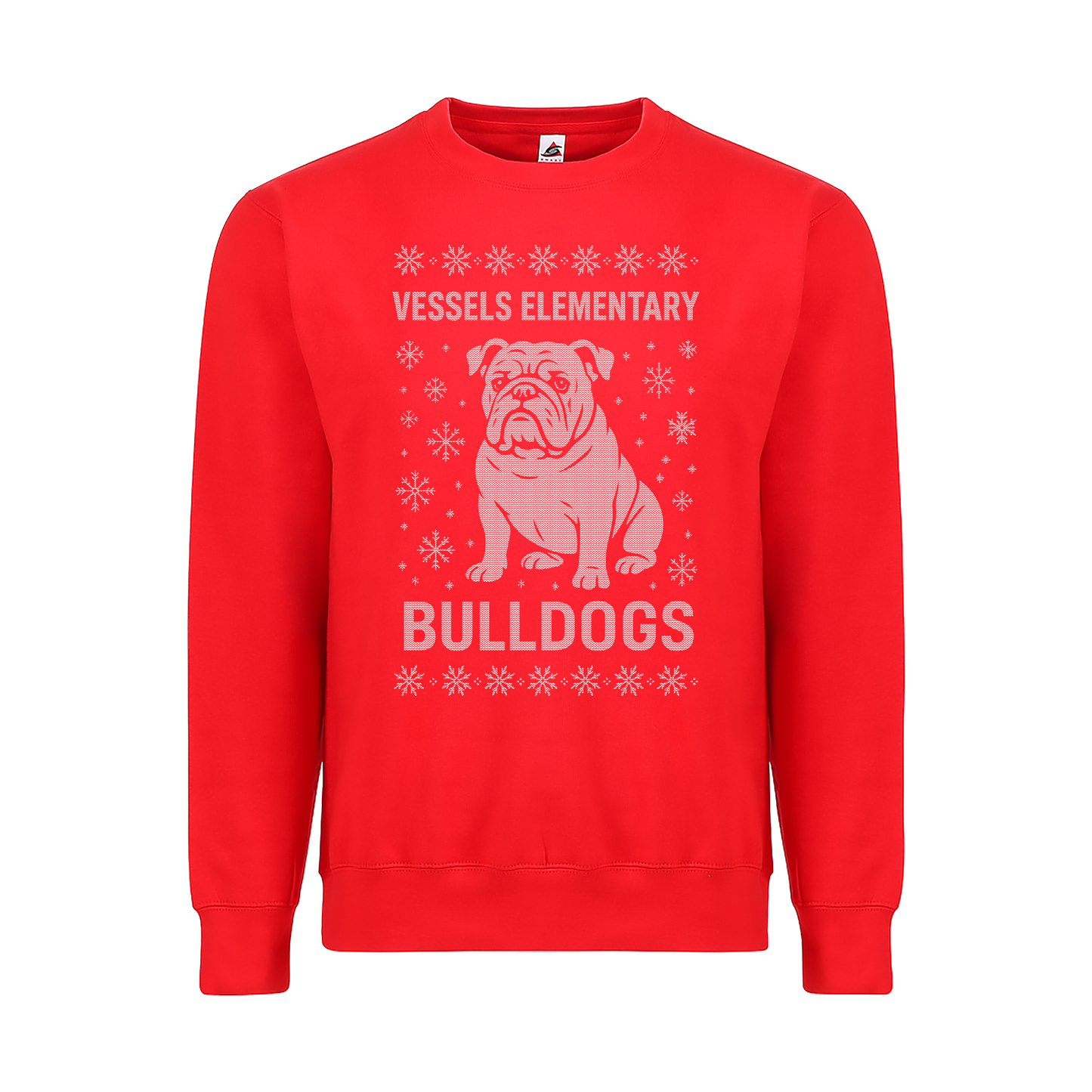Winter Bulldog Holiday Design Crewneck Sweatshirt