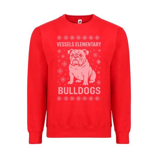 Winter Bulldog Holiday Design Crewneck Sweatshirt