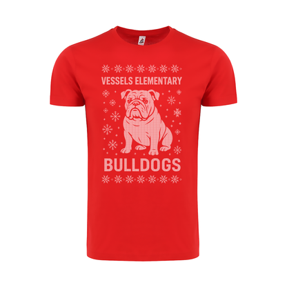 Winter Bulldog Holiday Design T-Shirt